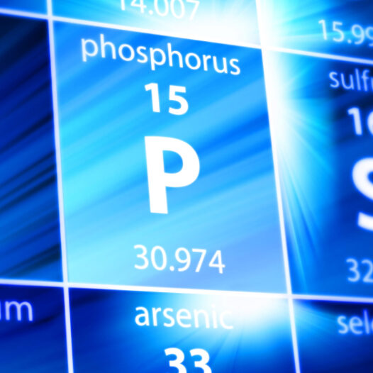 Phosphor mit dem Symbol P im Periodensystem.